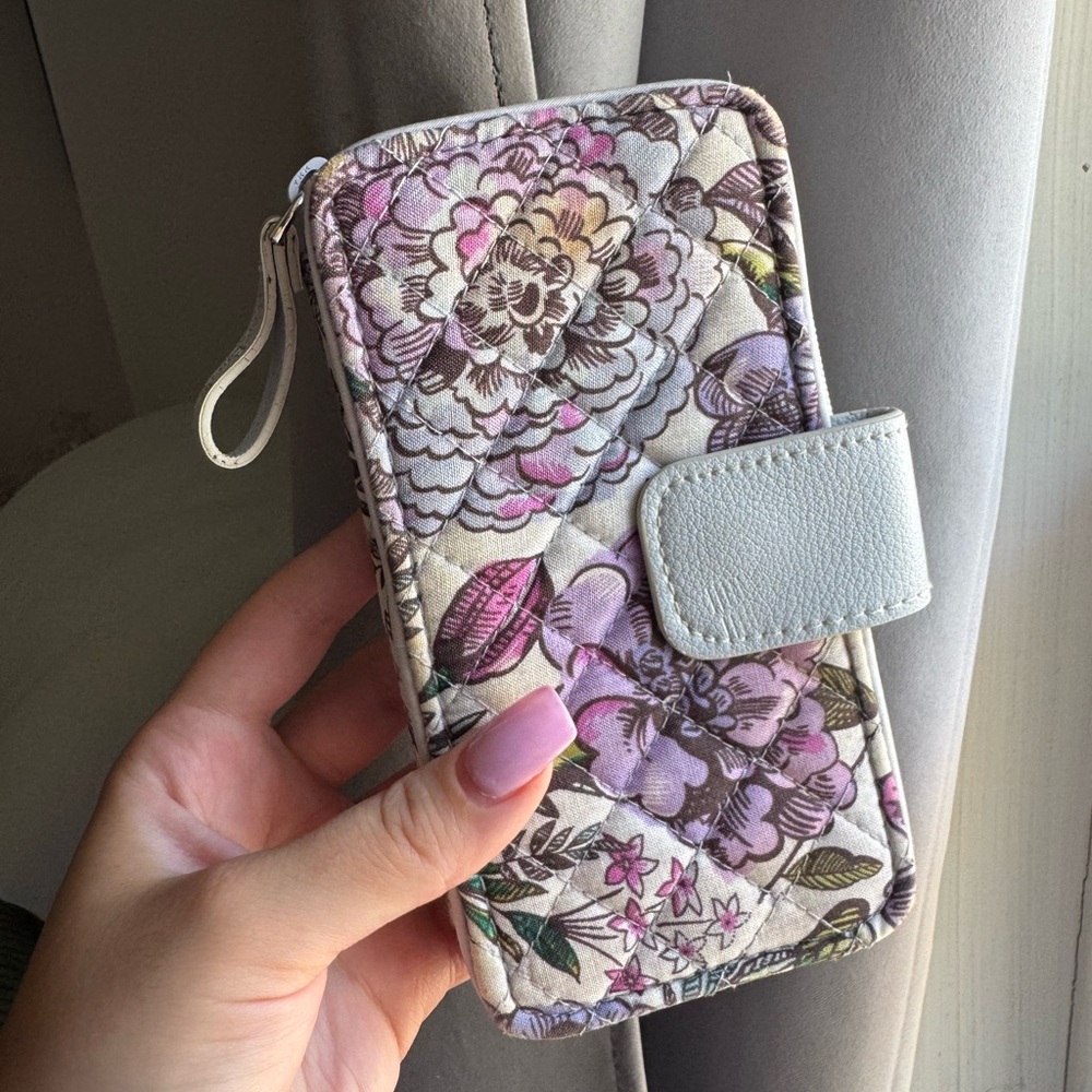 Vera Bradley Ladybug Lavender Large Wallet / Card Holder RIFD